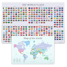 Load image into Gallery viewer, World Map + Flags Kids Placemat