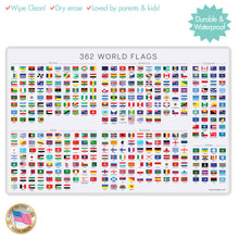 Load image into Gallery viewer, World Map + Flags Kids Placemat