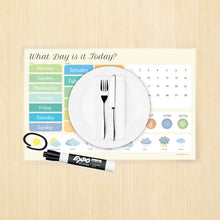 Load image into Gallery viewer, 4pc Placemat Set Days, Months, ABC, Sight words and USA