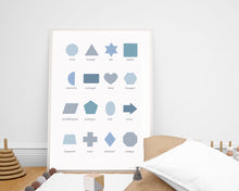 Load image into Gallery viewer, The Shapes in Ocean Blue Poster Print