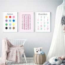 Load image into Gallery viewer, Counting 1-20 Poster Print in Pink & Aqua