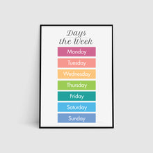 Load image into Gallery viewer, Days of the Week Poster Print in Rainbow