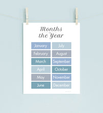 Load image into Gallery viewer, Months of the Year Poster Print
