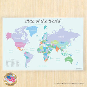 World Map Kids Placemat