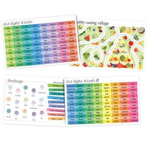 2pc set Sight Words Placemats