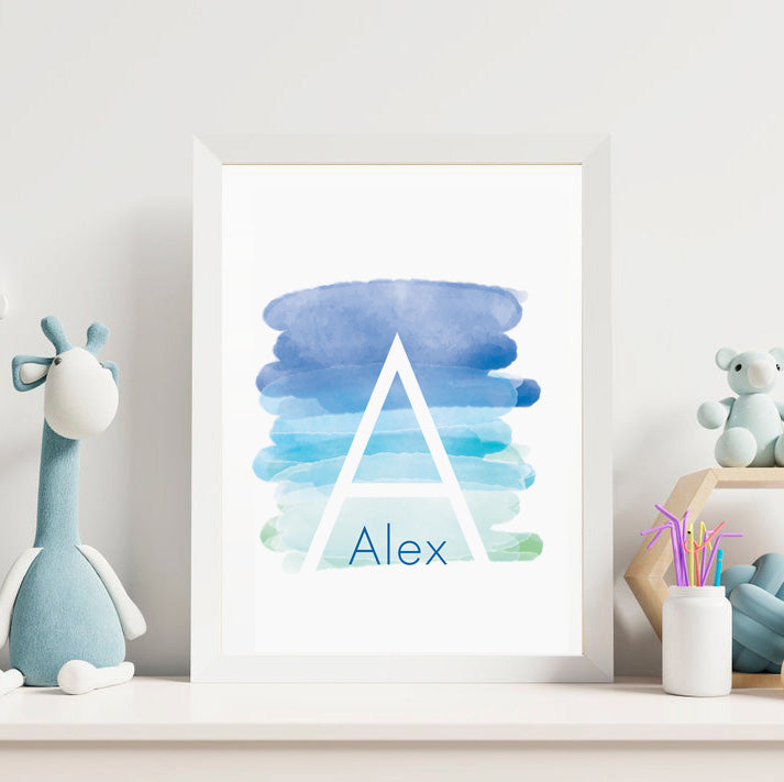 Name Blend Aqua to Blue Poster Print