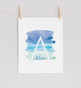 Name Blend Aqua to Blue Poster Print