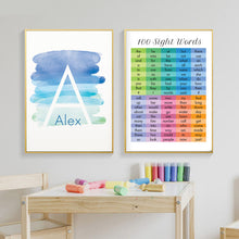 Load image into Gallery viewer, Name Blend Aqua to Blue Poster Print
