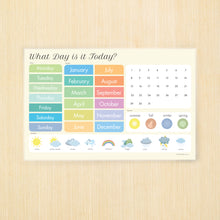 Load image into Gallery viewer, 4pc Placemat Set Days, Months, ABC, Sight words and USA
