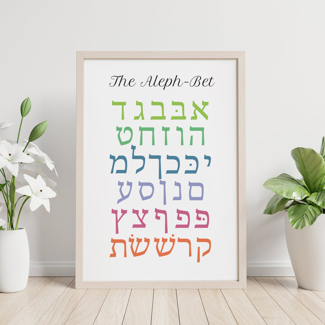 Aleph Bet Hebrew Alphabet Poster Print