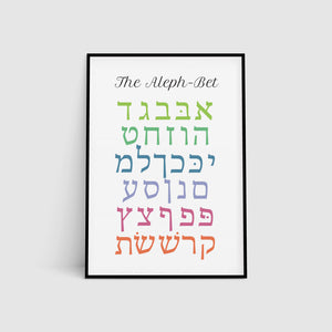 Aleph Bet Hebrew Alphabet Poster Print