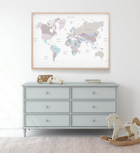 Load image into Gallery viewer, World Map Poster Print in Neutral
