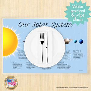 3pc Placemat Set World, Solar System, Periodic Table