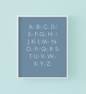 ABC in Ocean Blue Poster Print