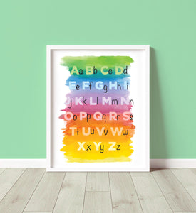 ABC Alphabet Rainbow Poster Print