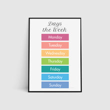 Load image into Gallery viewer, Days of the Week Poster Print in Rainbow
