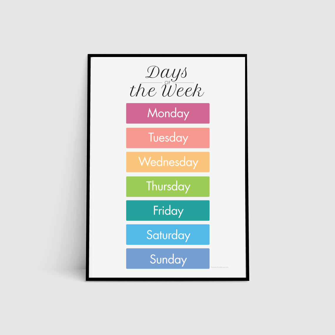 Computer Week Chart Printable Days Of The Week Chart For Kids